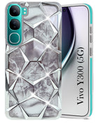 For Vivo Y300 Back Cover Case (Dual Design Glitter Sparkle and Detachable Diamond Print Case | Soft and Flexible)