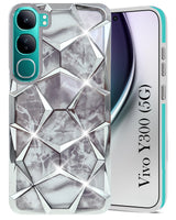 For Vivo Y300 Back Cover Case (Dual Design Glitter Sparkle and Detachable Diamond Print Case | Soft and Flexible)