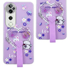 For Vivo T3 Ultra Back Cover Case (3D Cute Heart Strap Holder | Camera Protection | Designer Girls Print)