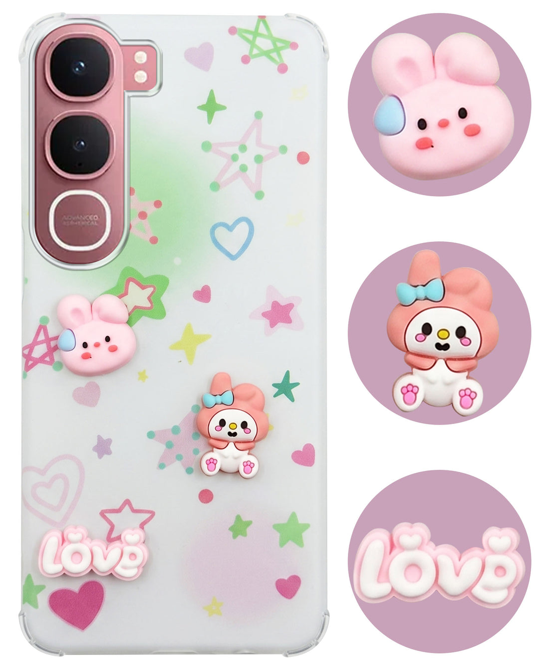 For Vivo Y31 5G Back Cover Case (3D Cute Cartoons | Hard Back Side Soft | Matte Premium Finish | HD Printing)