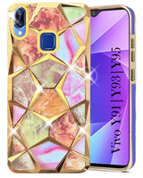 For Vivo Y91 | Vivo Y93 | Vivo Y95 Back Cover Case (Dual Design Glitter Sparkle and Detachable Diamond Print Case | Soft and Flexible)