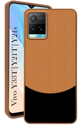 For Vivo Y33T | Vivo Y21T | Vivo Y21s Back Cover Case (Elegant PU Leather Finish | Premium Minimalist Professional | Camera Protection Bump)