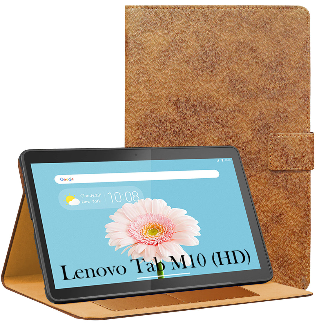 For Lenovo Tab M10 HD (X505X) 10.1 Inch Flip Cover Folio Cover (PU Leather | Multi-Angle Smart Stand | Card Storage Slots | Silicone Back Pouch)