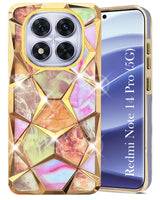 For Redmi Note 14 Pro Back Cover Case (Dual Design Glitter Sparkle and Detachable Diamond Print Case | Soft and Flexible)