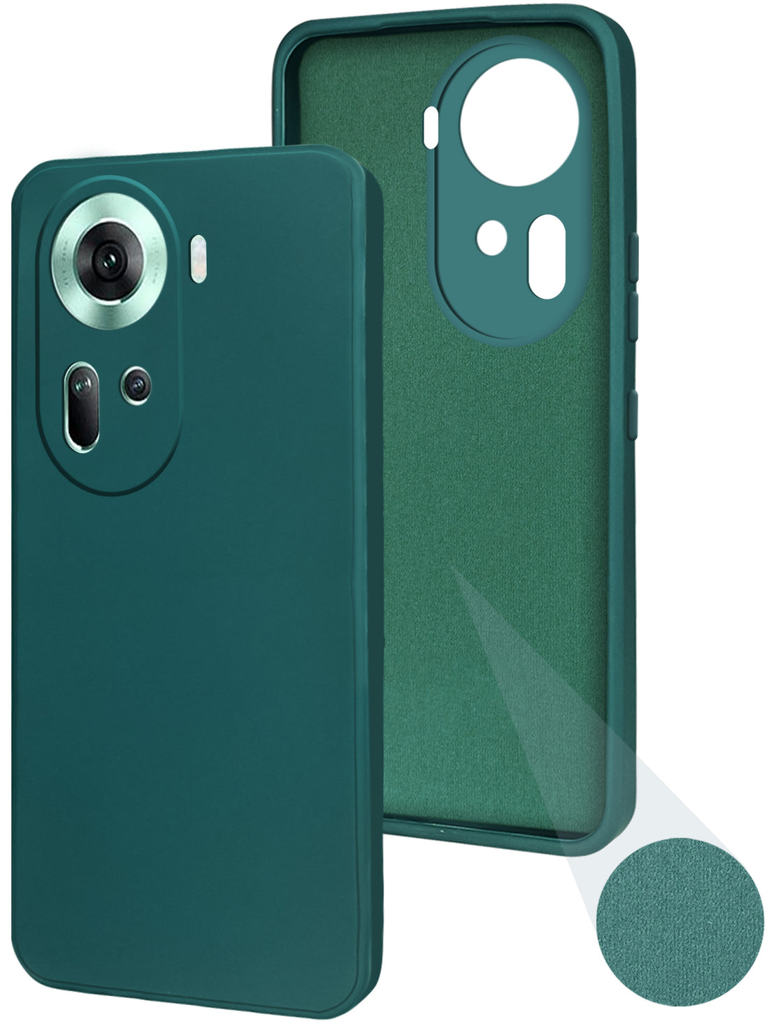 For Oppo Reno11 5G Back Cover Case (Matte Finish Silicone with Inside Fiber cloth)