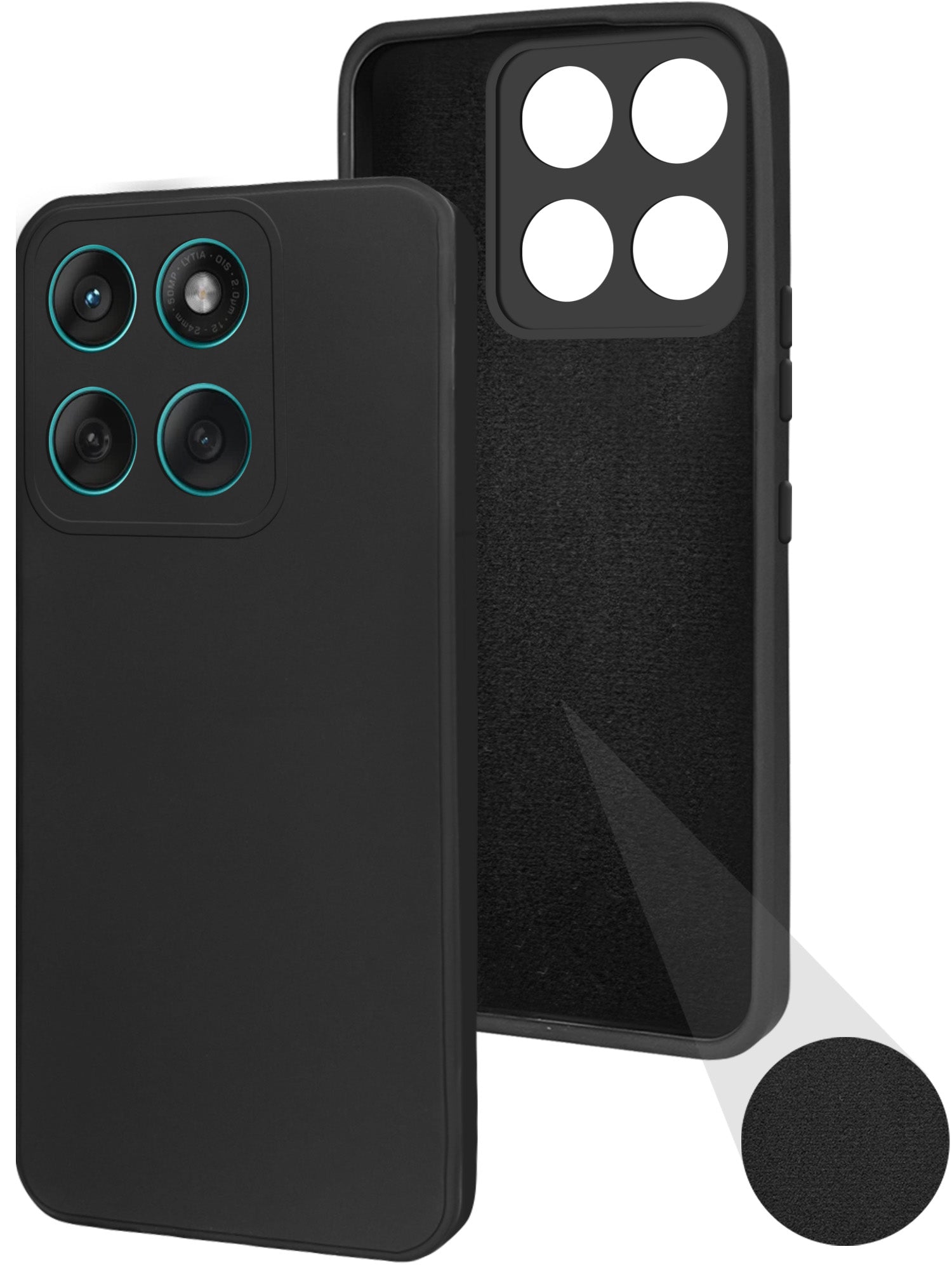 For Motorola Moto Edge 60 Fusion Back Cover Case (Matte Finish Silicone with Inside Fiber cloth)