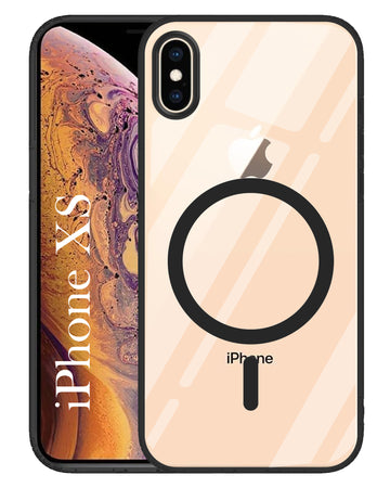 For Apple iPhone Xs Back Cover Case (Black MagSafe Compatible Wireless Charging | Hybrid Camera Bump Protection | Shockproof Polycarbonate Material)