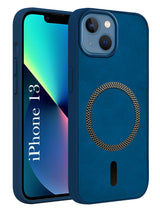 For Apple iPhone 13 Back Cover Case (Sleek Leather Finish | MagSafe Compatible Wireless Charging | Camera Bump Protection)