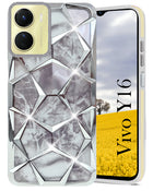 For Vivo Y16 Back Cover Case (Dual Design Glitter Sparkle and Detachable Diamond Print Case | Soft and Flexible)