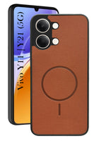For Vivo Y11 | Vivo Y21 5G Back Cover Case PU Leather (Texture Grip Design | Professional Minimalist | Camera Protection | Soft and Flexible)