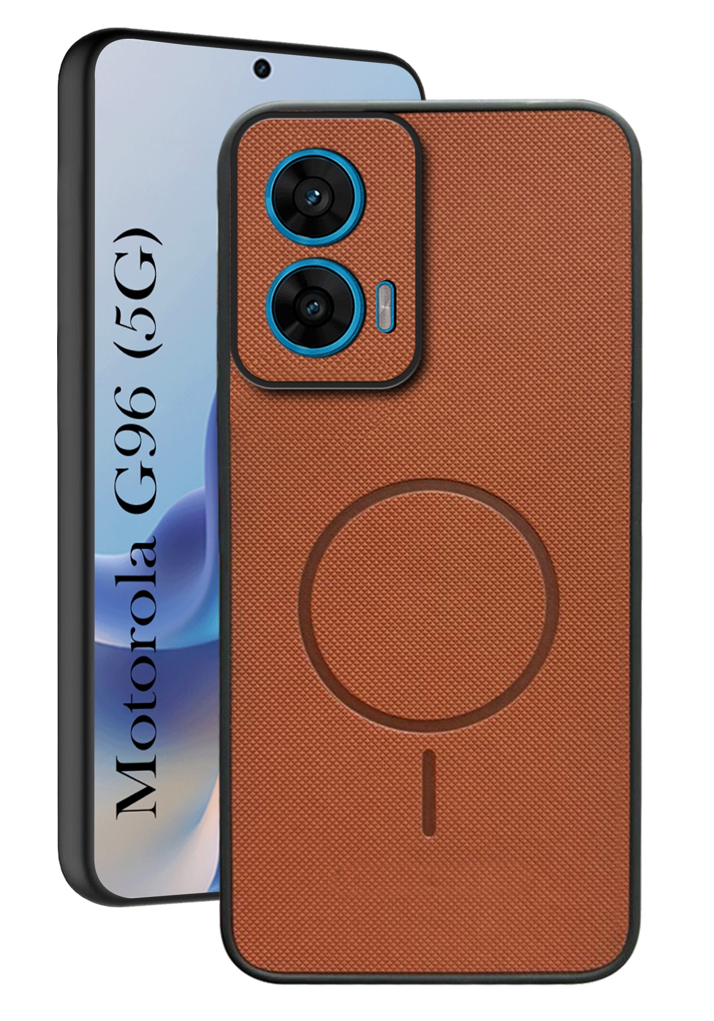 For Motorola Moto G96 Back Cover Case PU Leather (Texture Grip Design | Professional Minimalist | Camera Protection | Soft and Flexible)