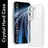 For Vivo iQOO Z10 Lite Back Cover Case (Hybrid Crystal panel with Side Soft PU | Camera Protection | HD Clear Shockproof)