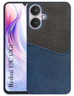 For Redmi 13C 5G Back Cover Case (Dual PU Leather Stitch | Professional Minimalist | Soft and Flexible)