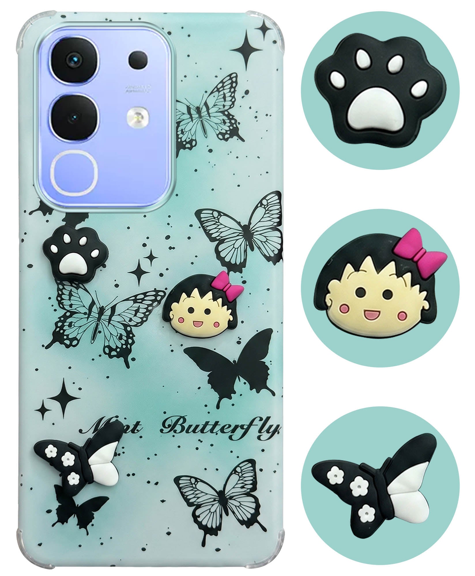 For Vivo iQOO Z10x Back Cover Case (3D Cute Cartoons | Hard Back Side Soft | Matte Premium Finish | HD Printing)