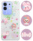 For Vivo iQOO Z10x Back Cover Case (3D Cute Cartoons | Hard Back Side Soft | Matte Premium Finish | HD Printing)