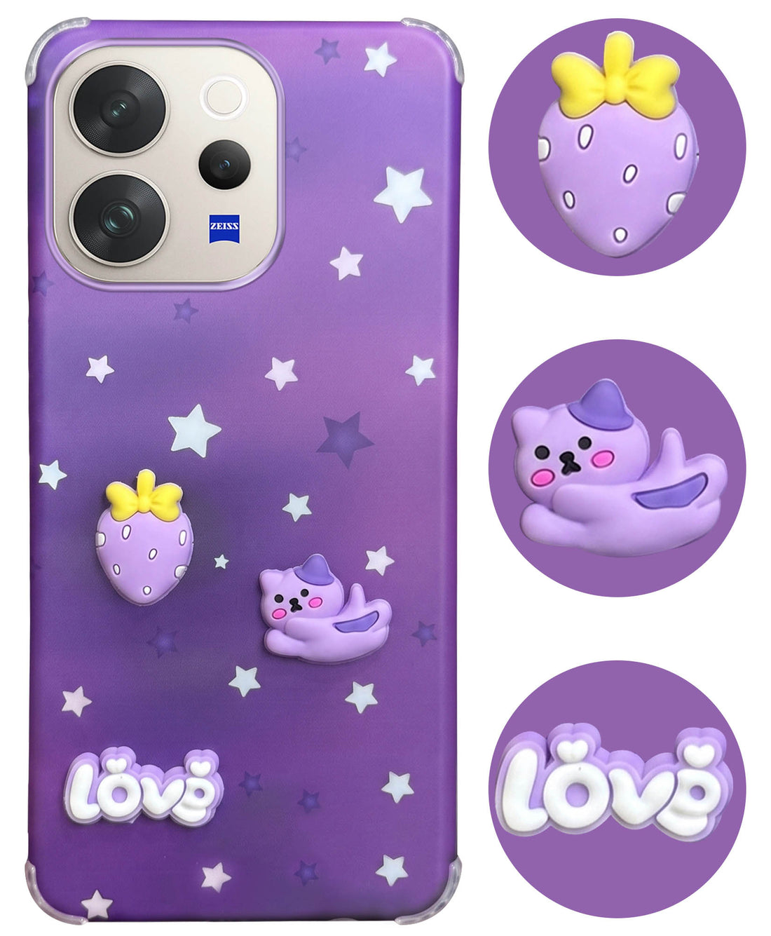 For Vivo V70 | Vivo V70 Elite 5G Back Cover Case (3D Cute Cartoons | Hard Back Side Soft | Matte Premium Finish | HD Printing)