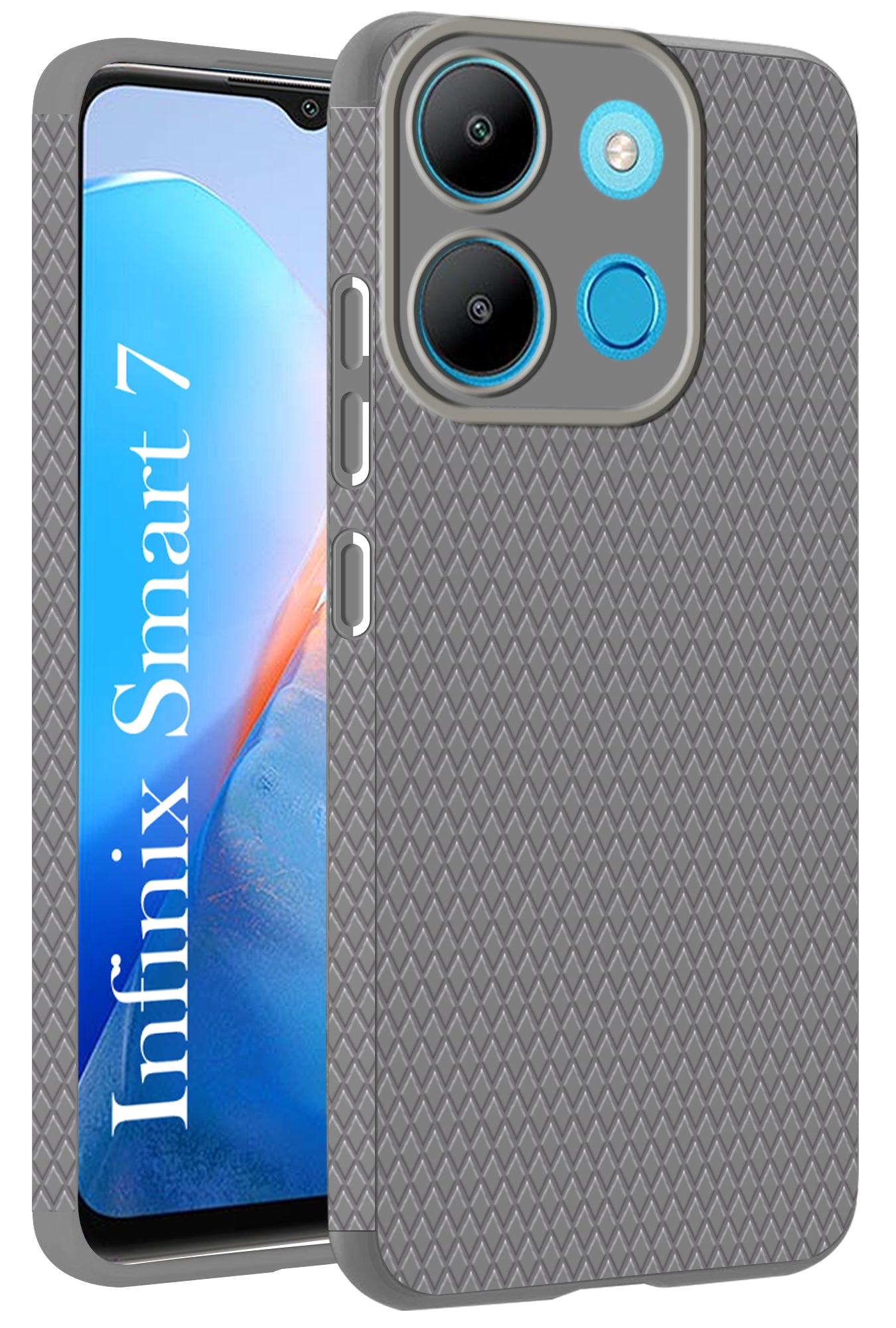 For Infinix Smart 7 Back Cover Case (Liquid Silicone | Side Grip | Camera Protection)