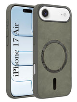 For Apple iPhone 17 Air Back Cover Case Leather Finish (MagSafe Compatible Wireless Charging | Soft Touch | Camera Bump Protection)