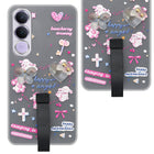 For Vivo V70 FE 5G Back Cover Case (3D Cute Heart Strap Holder | Camera Protection | Designer Girls Print)