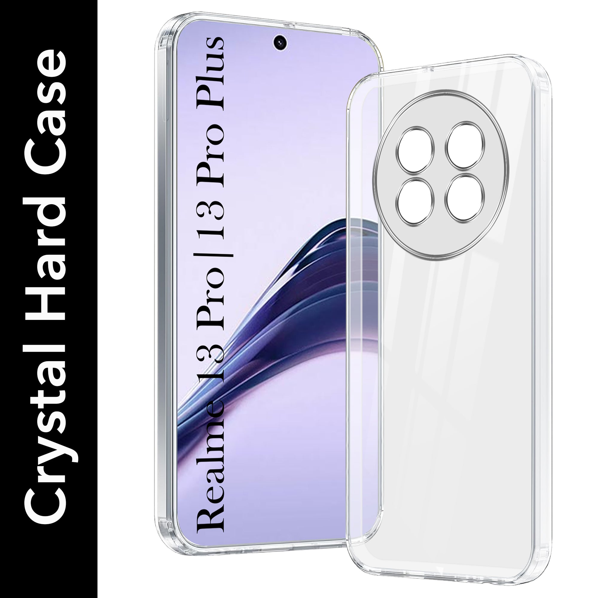 For Realme 13 Pro | Realme 13 Pro Plus 5G Back Cover Case (Hybrid Crystal panel with Side Soft PU | Camera Protection | HD Clear Shockproof)
