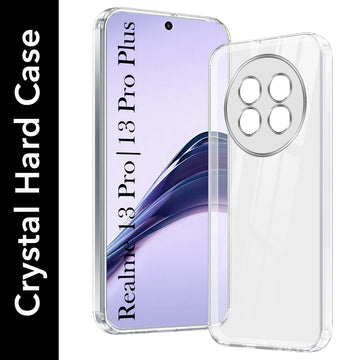 For Realme 13 Pro | Realme 13 Pro Plus 5G Back Cover Case (Hybrid Crystal panel with Side Soft PU | Camera Protection | HD Clear Shockproof)