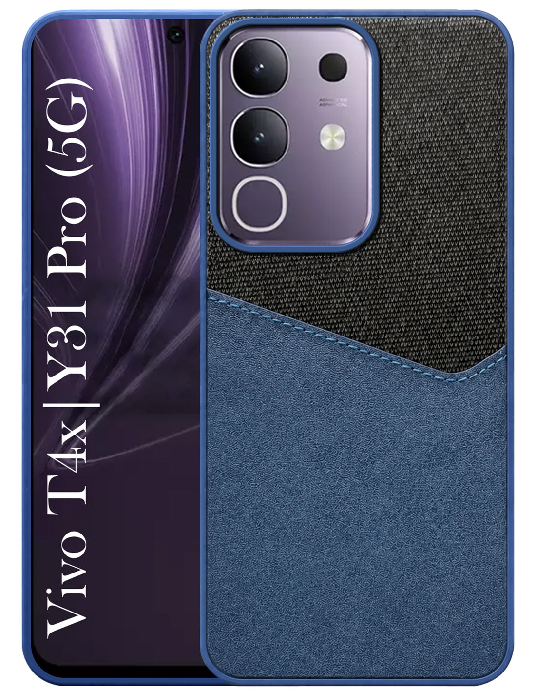For Vivo T4x | Vivo Y31 Pro Back Cover Case(Dual PU Leather Stitch | Professional Minimalist | Soft and Flexible)