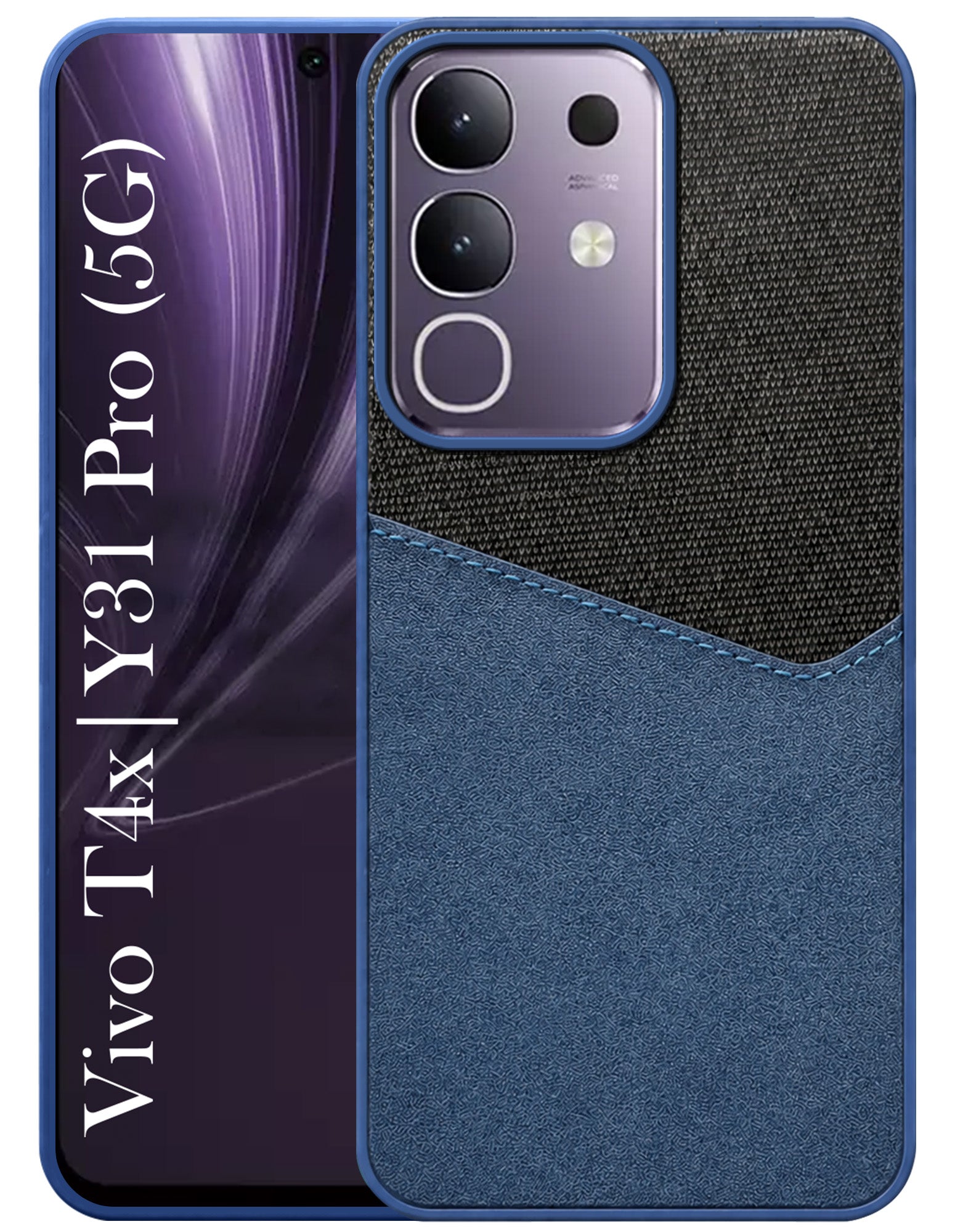 For Vivo T4x | Vivo Y31 Pro Back Cover Case(Dual PU Leather Stitch | Professional Minimalist | Soft and Flexible)