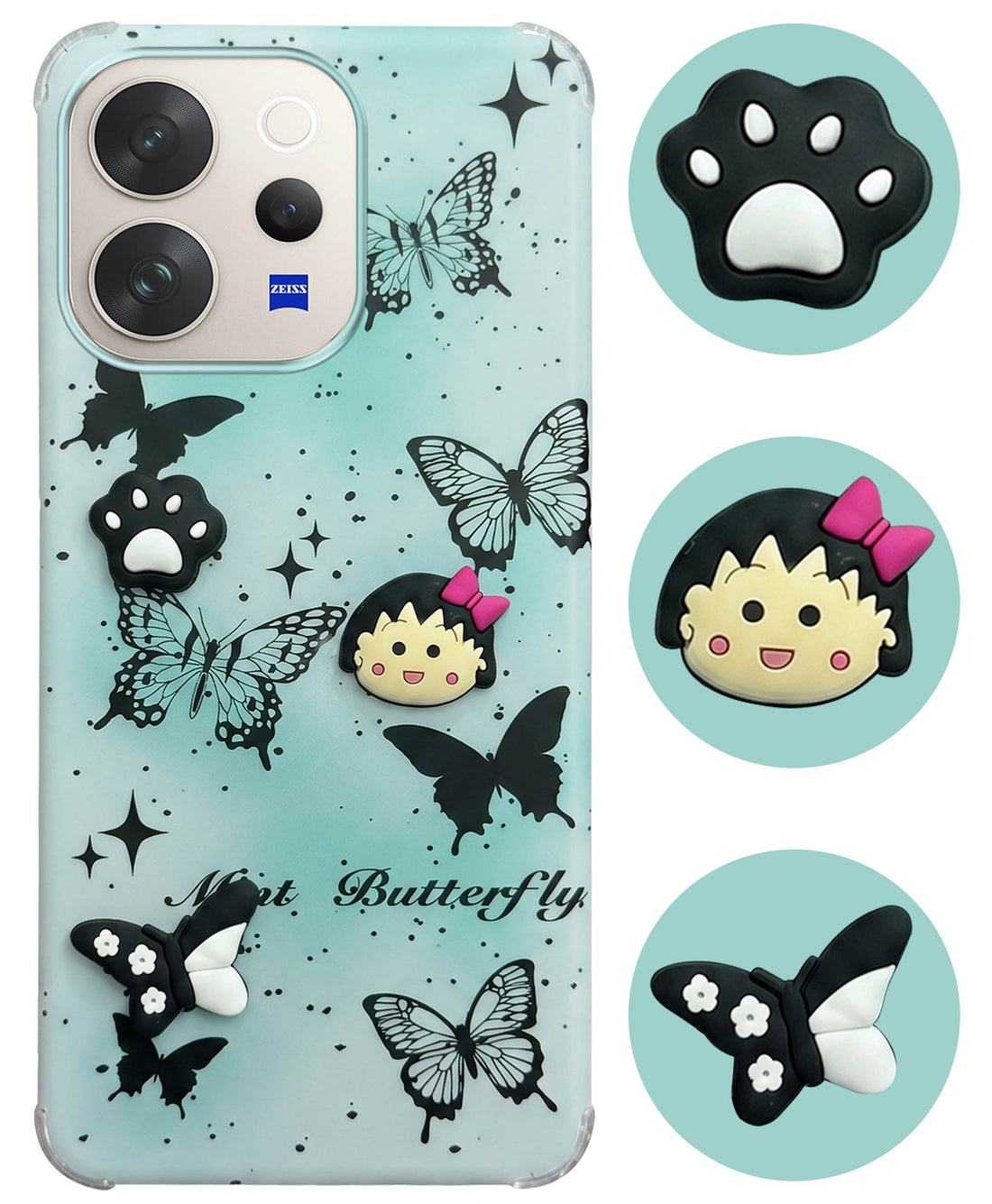 For Vivo V70 | Vivo V70 Elite 5G Back Cover Case (3D Cute Cartoons | Hard Back Side Soft | Matte Premium Finish | HD Printing)