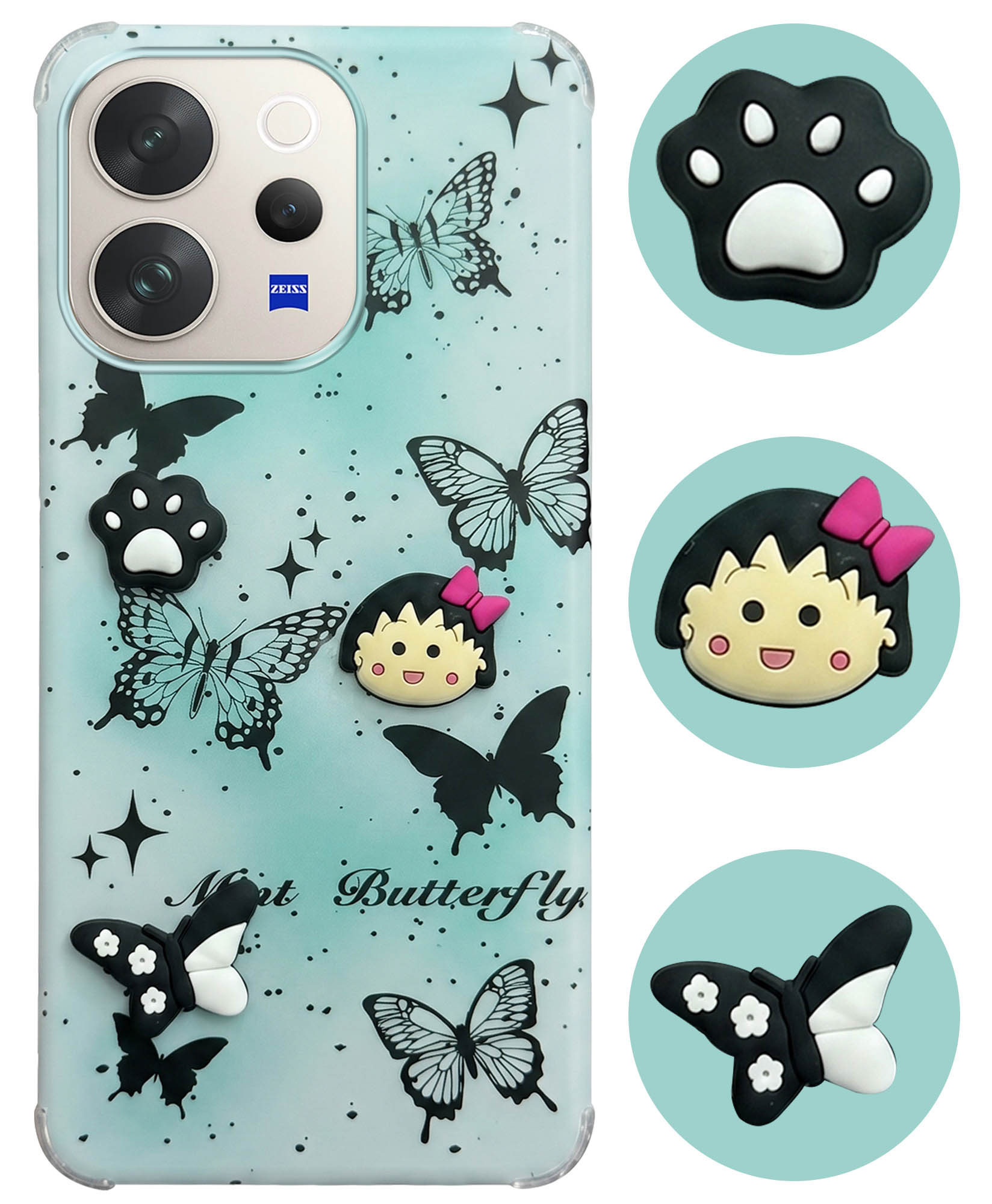 For Vivo V70 | Vivo V70 Elite 5G Back Cover Case (3D Cute Cartoons | Hard Back Side Soft | Matte Premium Finish | HD Printing)