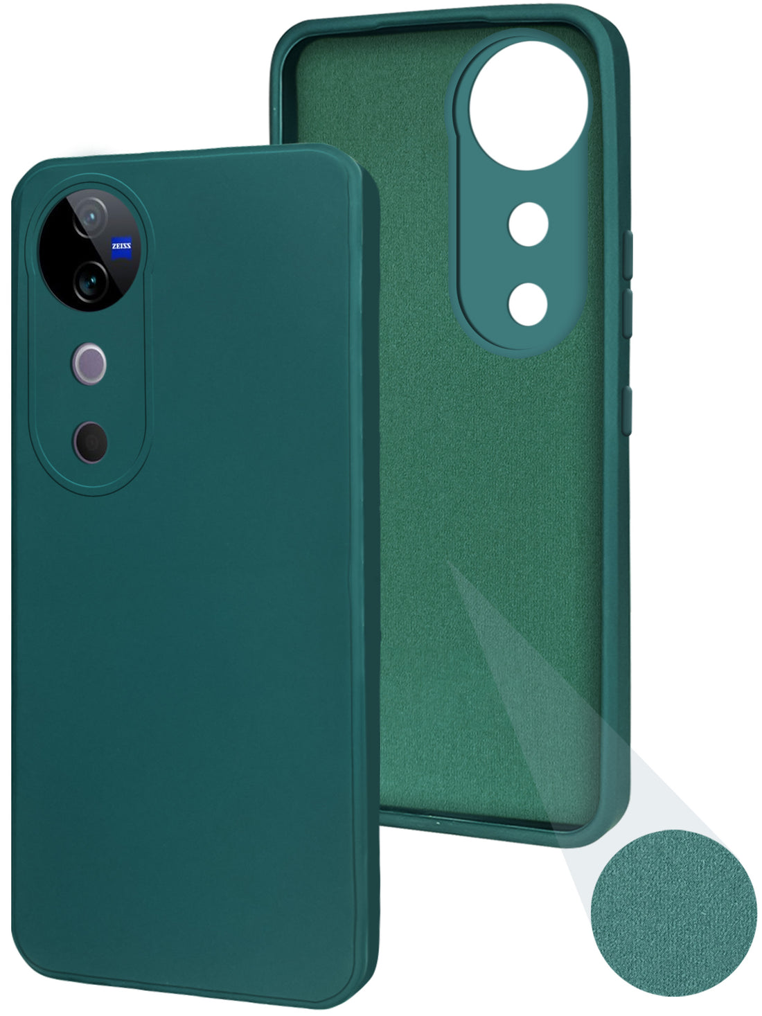 For Vivo V40 | Vivo V40 Pro Back Cover Case ( Matte Finish Silicone with Inside Fiber cloth)