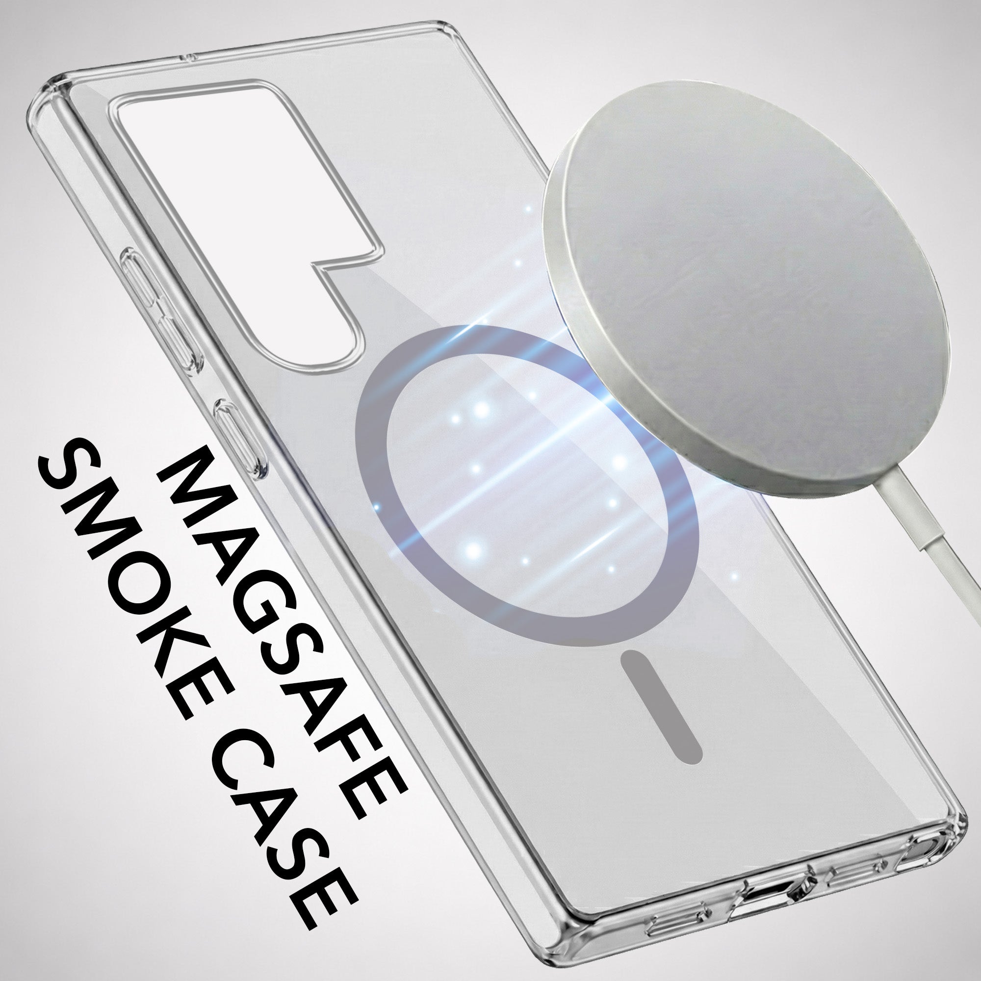 For Samsung Galaxy S24 Ultra Back Cover Case Lifetime Anti-Yellow MagSafe Compatible Clear (Sleek Hard Crystal | Shockproof and Camera Protection)