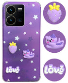 For Vivo Y35 Back Cover Case (3D Cute Cartoons | Hard Back Side Soft | Matte Premium Finish | HD Printing)
