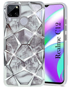 For Realme C12 Back Cover Case (Dual Design Glitter Sparkle and Detachable Diamond Print Case | Soft and Flexible)