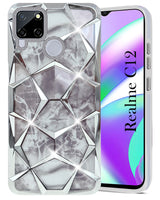 For Realme C12 Back Cover Case (Dual Design Glitter Sparkle and Detachable Diamond Print Case | Soft and Flexible)