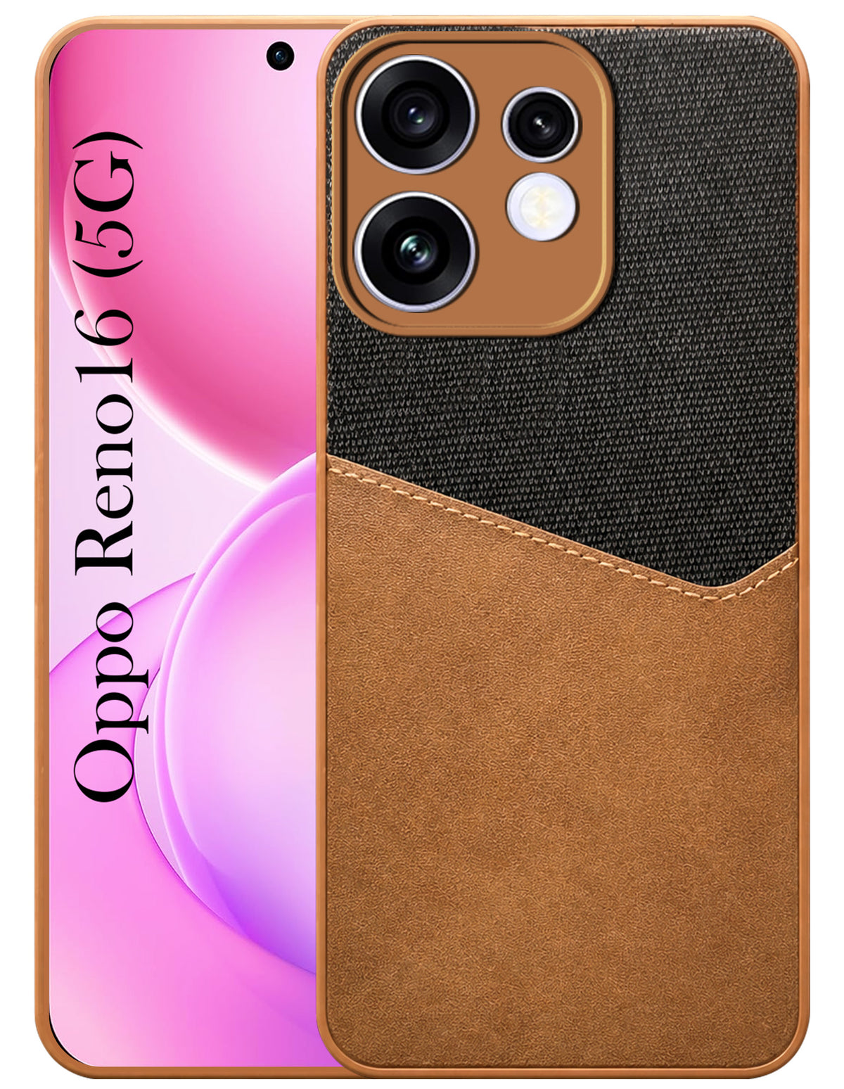 For Oppo Reno 16 Back Cover Case (Dual PU Leather Stitch | Professional Minimalist | Soft and Flexible)
