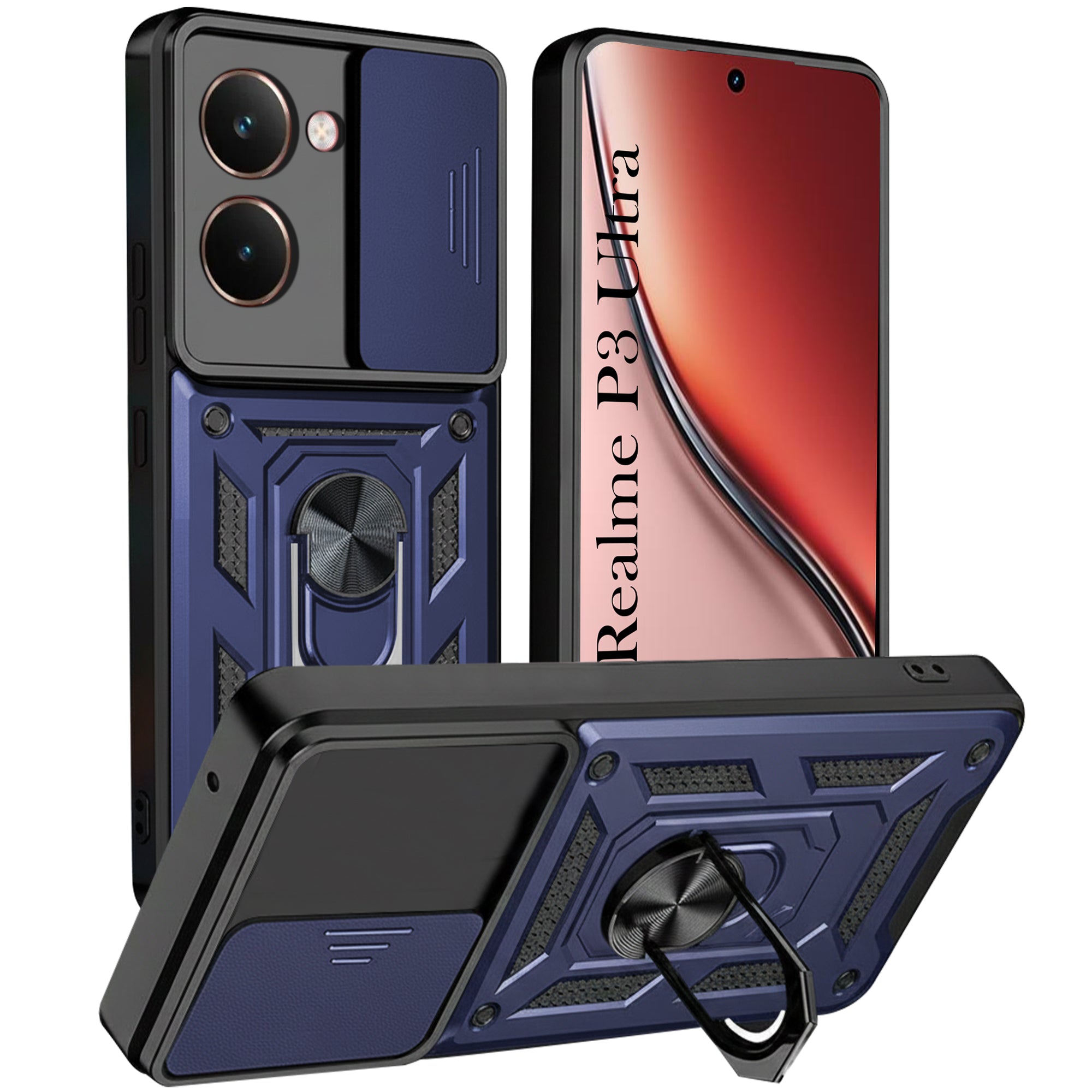 For Realme P3 Ultra Back Cover Case (Hybrid Dual Armor Polycarbonate)