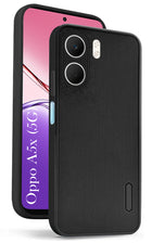 For Oppo A5X Back Cover Case (Textured Grip Design | Micro-Fiber Cloth Inside | Slim and Light Weight | Soft Touch and Feel | Black)