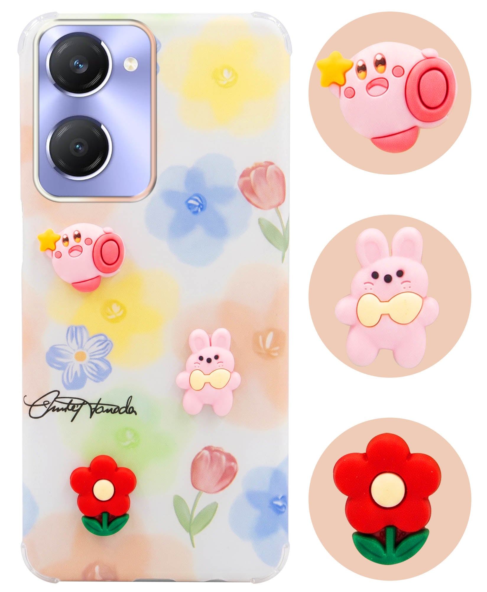 For Vivo Y28s 5G | Vivo T3 Lite 5G Back Cover Case (3D Cute Cartoons | Hard Back Side Soft | Matte Premium Finish | HD Printing)