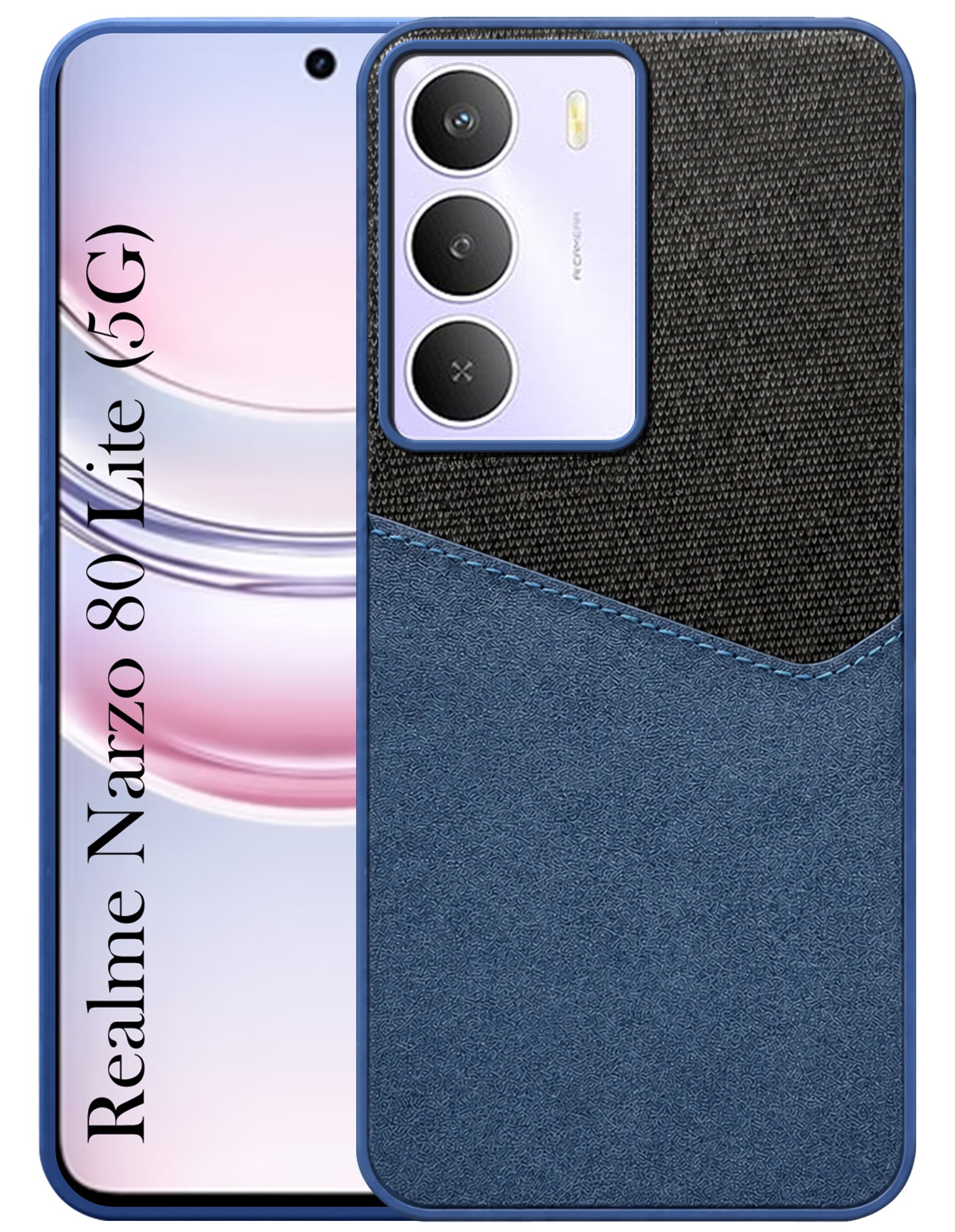 For Realme Narzo 80 Lite 5G Back Cover Case (Dual PU Leather Stitch | Professional Minimalist | Soft and Flexible)