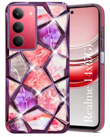 For Realme 14X Back Cover Case Girls (Dual Design Glitter Sparkle and Detachable Diamond Print Case | Soft and Flexible)