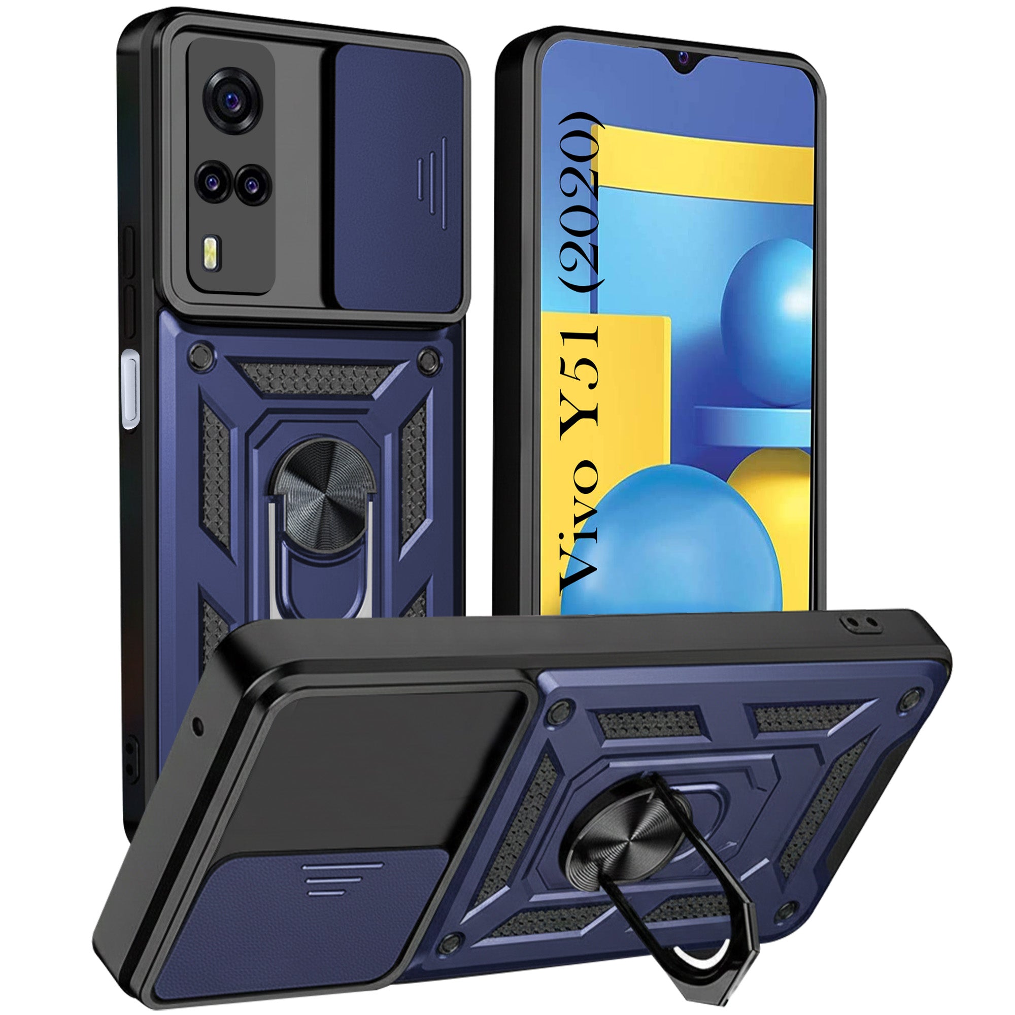 For Vivo Y51 (2020) Back Cover Case (Hybrid Dual Armor Polycarbonate)