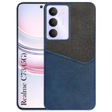 For Realme C73 Back Cover Case (Dual PU Leather Stitch | Professional Minimalist | Soft and Flexible)