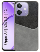 For Oppo A3X (4G/5G) | Oppo A3 5G Back Cover Case (Dual PU Leather Stitch | Professional Minimalist | Soft and Flexible)