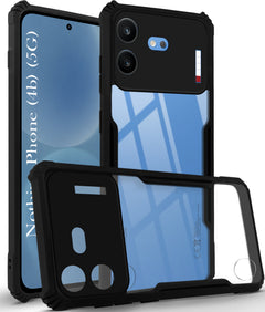For Nothing Phone 4B 5G Back Cover Case Hybrid (Shockproof with Polycarbonate Clear Panel | Professional Black)
