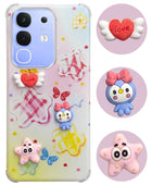 For Vivo iQOO Z10x Back Cover Case (3D Cute Cartoons | Hard Back Side Soft | Matte Premium Finish | HD Printing)