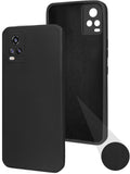 For Vivo V20 Back Cover Case ( Matte Finish Silicone with Inside Fiber cloth)