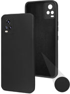 For Vivo V20 Back Cover Case ( Matte Finish Silicone with Inside Fiber cloth)