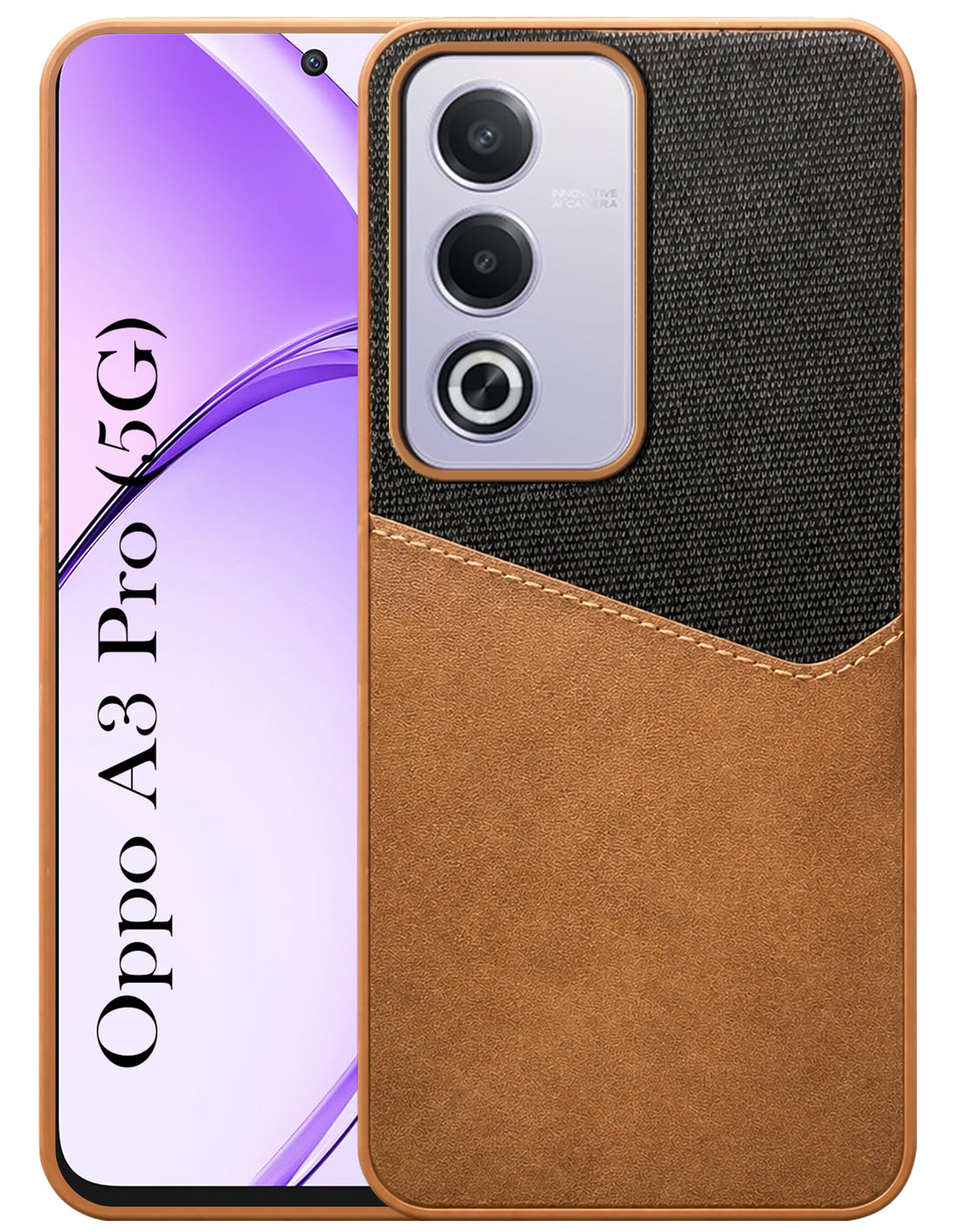 For Oppo A3 Pro 5G Back Cover Case (Dual PU Leather Stitch | Professional Minimalist | Soft and Flexible)