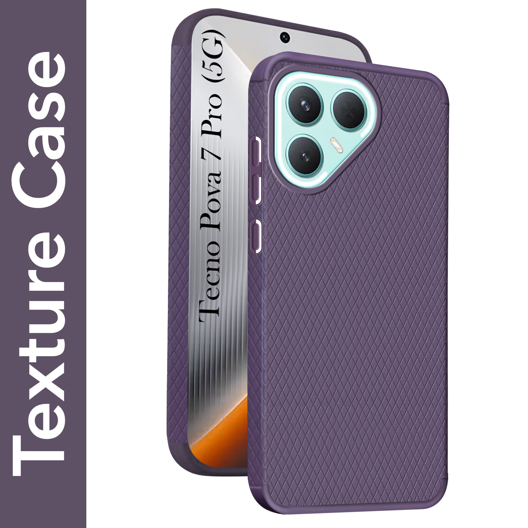 For Tecno Pova 7 Pro 5G Back Cover Case Liquid Silicone (Camera Protection | Side Grip Texture | Soft and Flexible)