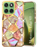 For Motorola Moto Edge 60 Back Cover Case Compatible With ( Dual Design Glitter Sparkle and Detachable Diamond Print Case | Soft and Flexible)
